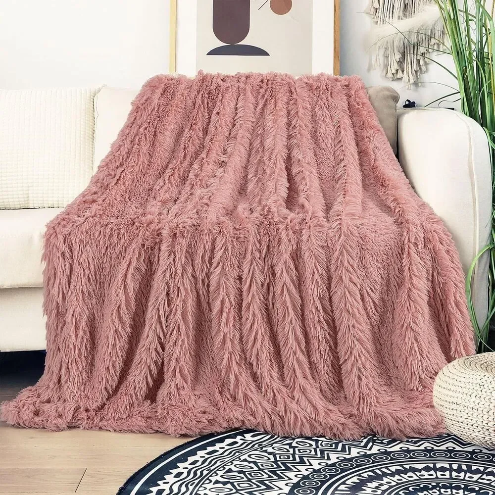 Decorative Extra Soft Faux Fur Blanket Twin Size 70